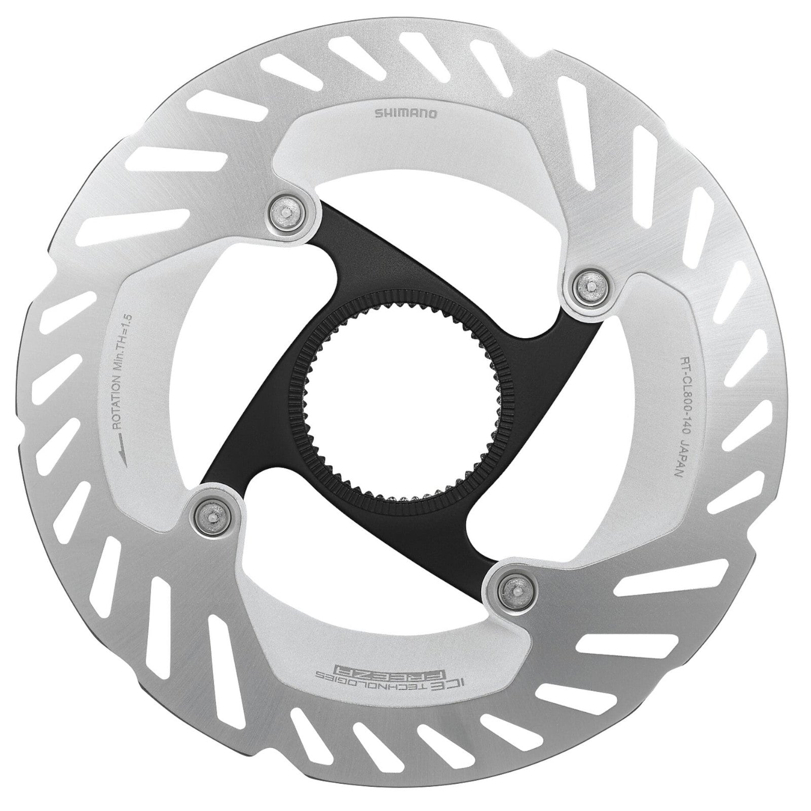 Shimano Ice Tech FREEZA rotor with external lockring, 140 mm Bike Disc Brake Rotor RT-CL800