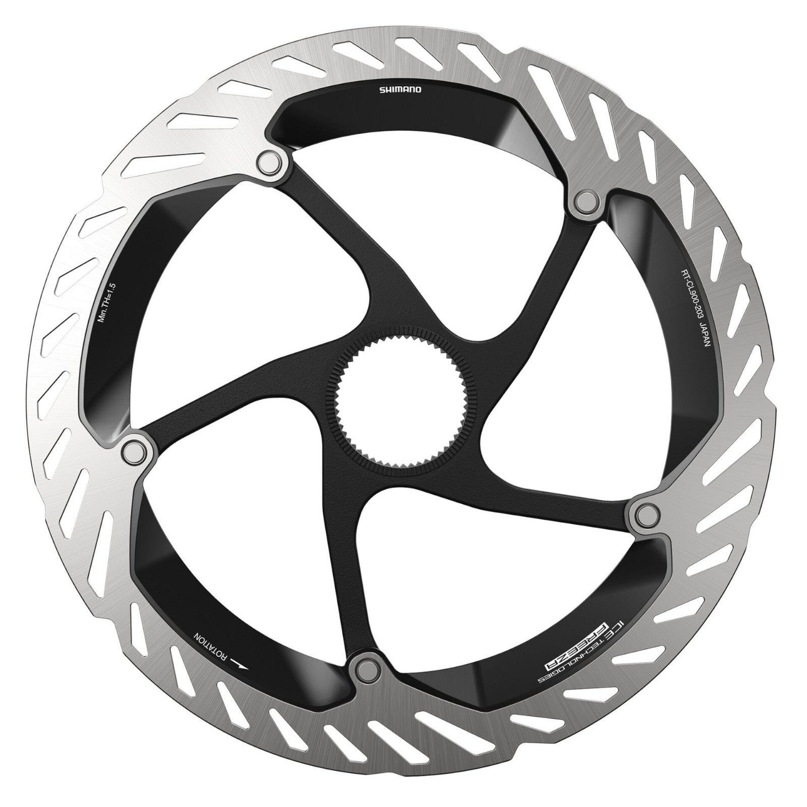 Shimano Ice Tech FREEZA rotor with external lockring, 180 mm Bike Disc Brake Rotor RT-CL900