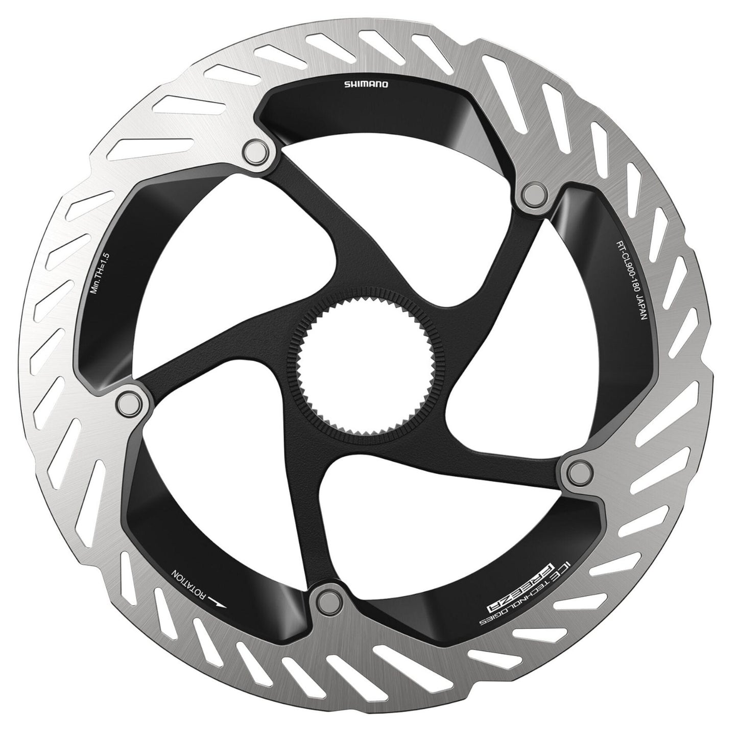 Shimano Ice Tech FREEZA rotor with external lockring, 180 mm Bike Disc Brake Rotor RT-CL900