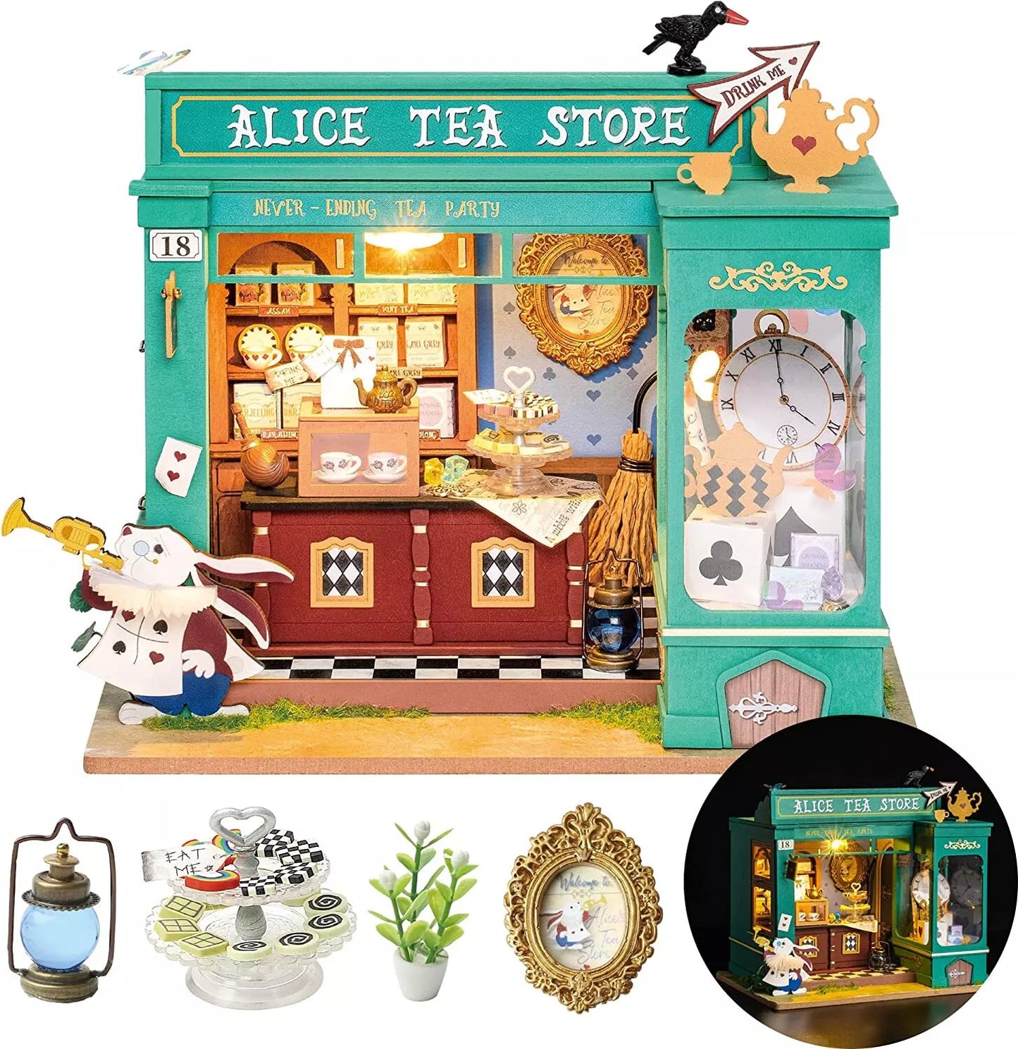 Rolife Alice’s Tea Store DIY Miniature House Kit 3D Puzzle DG156