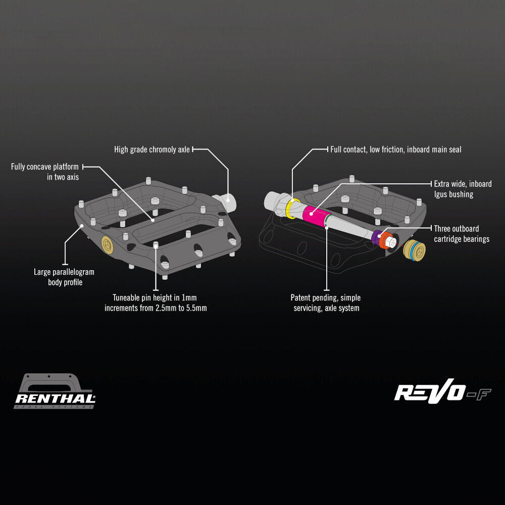 Renthal Revo-F Platform Pedals CNC Flat Alloy - AluGold