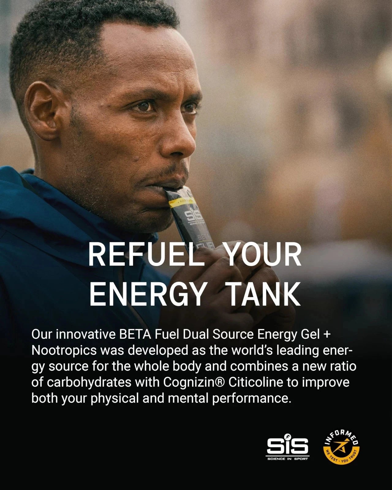SIS BETA Fuel +Nootropics Energy Gel | Box of 6 x 60ml - Various Flavours