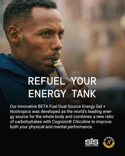 SIS BETA Fuel +Nootropics Energy Gel | Box of 6 x 60ml - Various Flavours