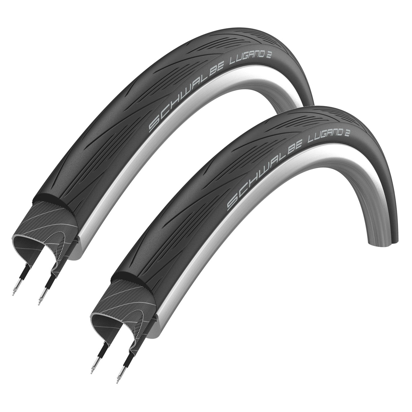 Schwalbe Lugano II Endurance Active Line 700 x 25c 700c Bike Tyre Pair of Tyres No Tubes