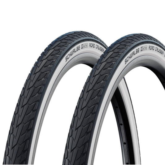 Schwalbe Road Cruiser K-Guard TwinSkin 700 x 40c Green 42-622 White Wall Reflex 700c Bike Tyre