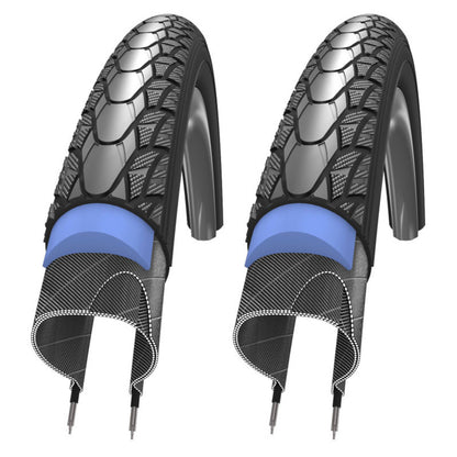 Schwalbe Marathon Plus Wire 26x1.0" Wheelchair Specific 26 Inch Bike Tyre Pair of Tyres