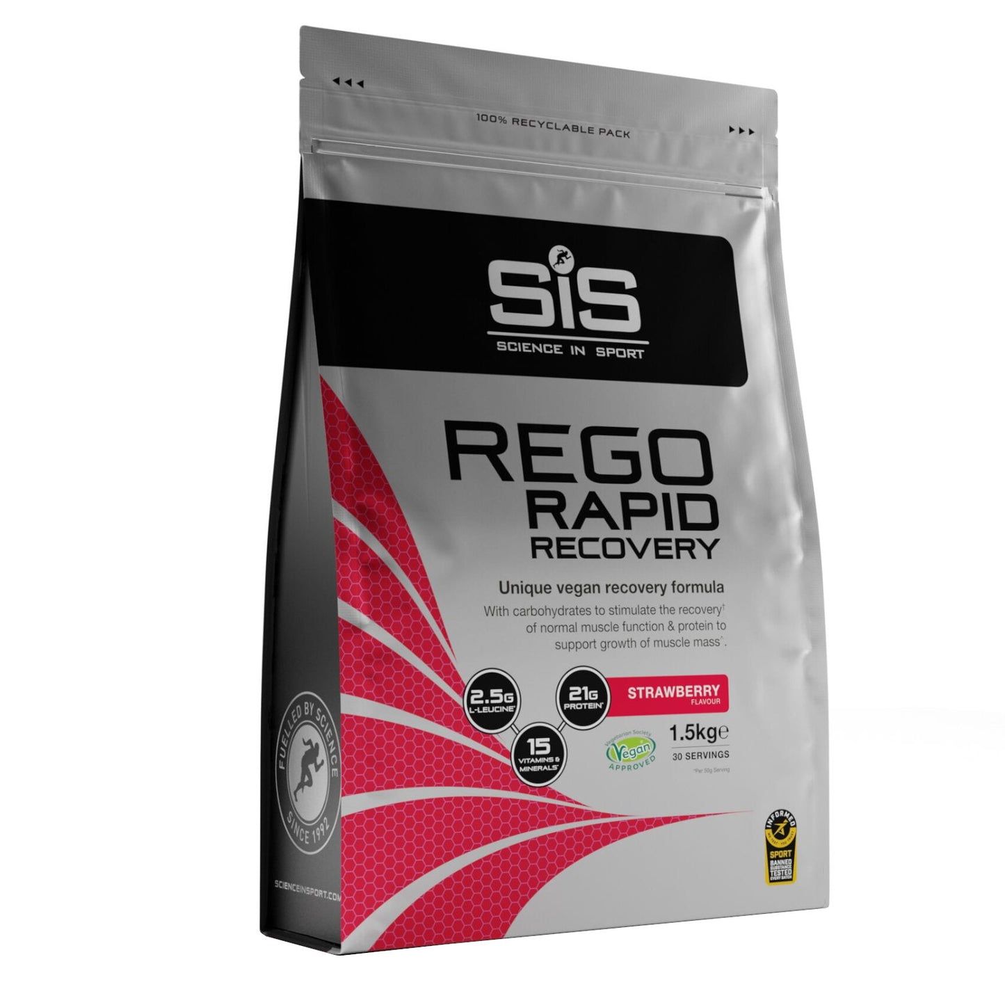 SIS REGO Rapid Recovery Drink Powder 1.5Kg Sports Recovery Powder Strawberry