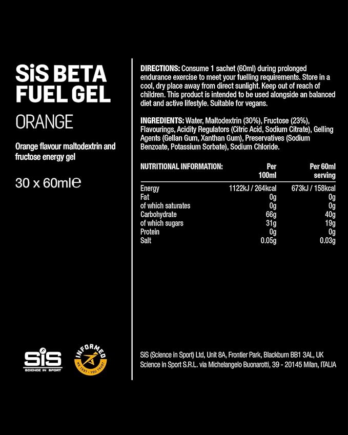SIS BETA Fuel Energy Gel | Pack of 6 x 60ml - Various Flavours