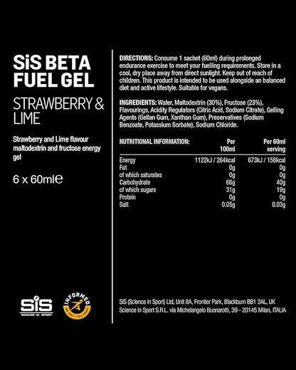 SIS BETA Fuel Energy Gel | Pack of 6 x 60ml - Various Flavours