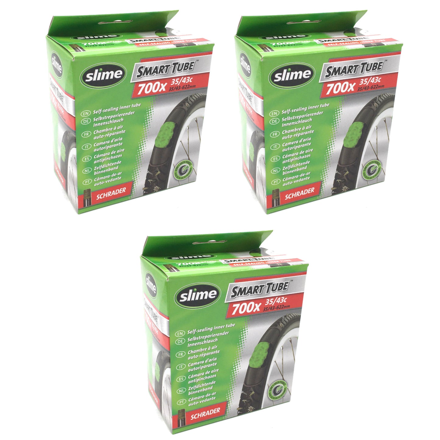 Slime 700x35-43c 700c Schrader Valve Bike Inner Tube Pack of 3