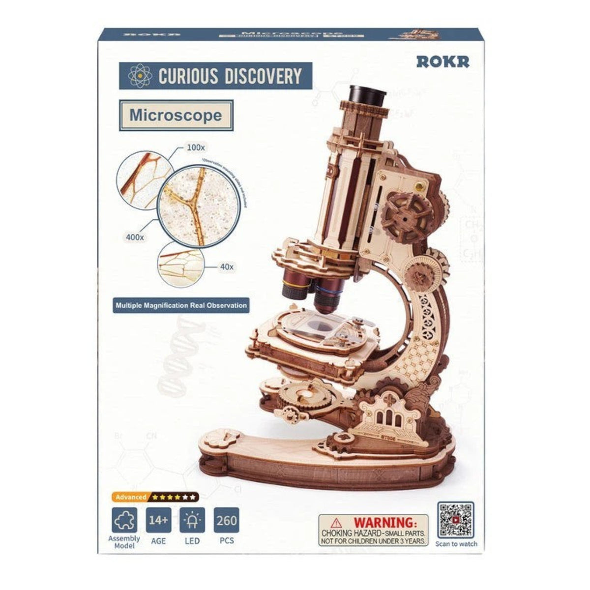 ROKR Microscope Mechanical Wooden 3D Puzzle ST005 3D Puzzle Alternate 1
