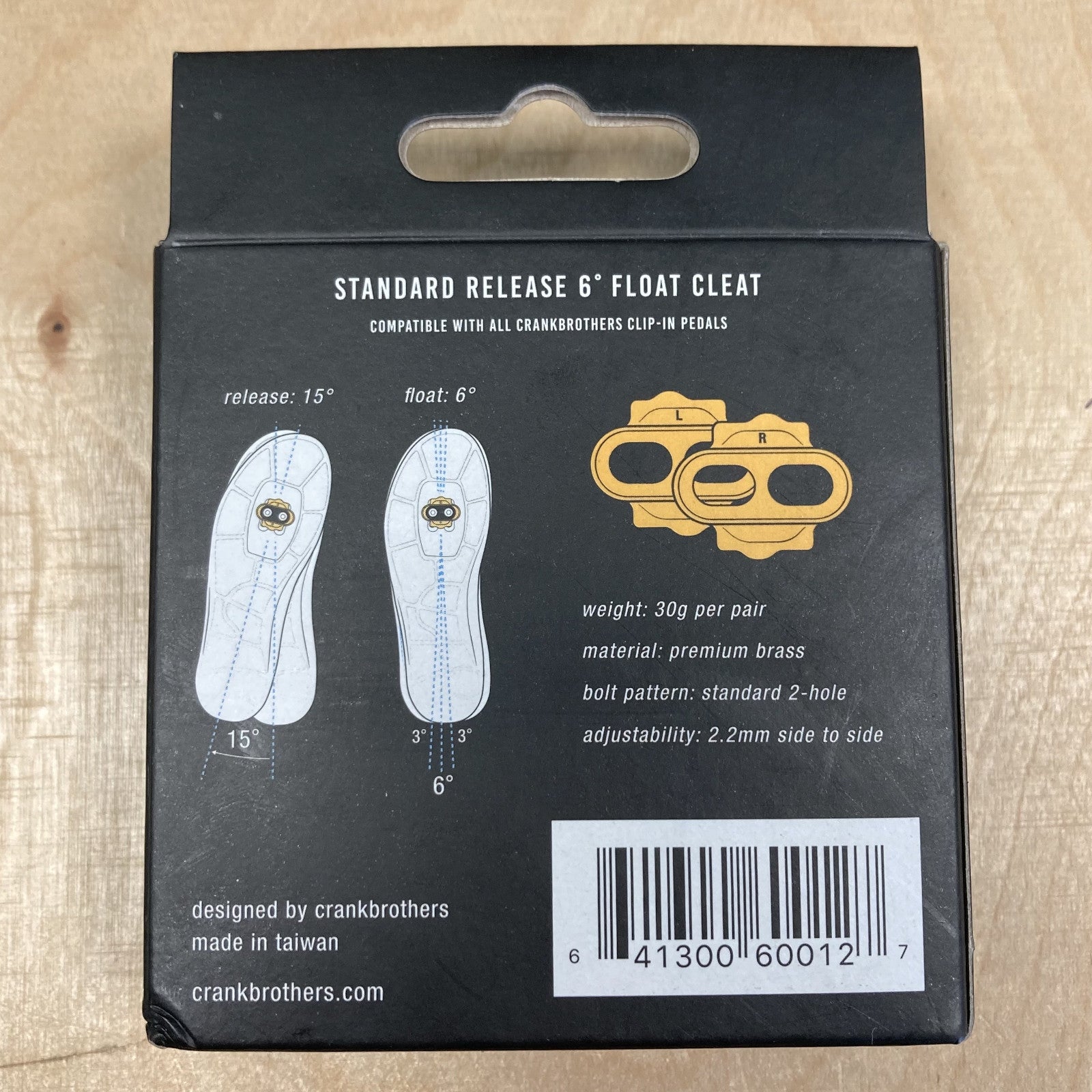 Crank Brothers Standard Cleats Gold / 6° Float Shimano SPD Bike Shoe Cleats Alternate 2