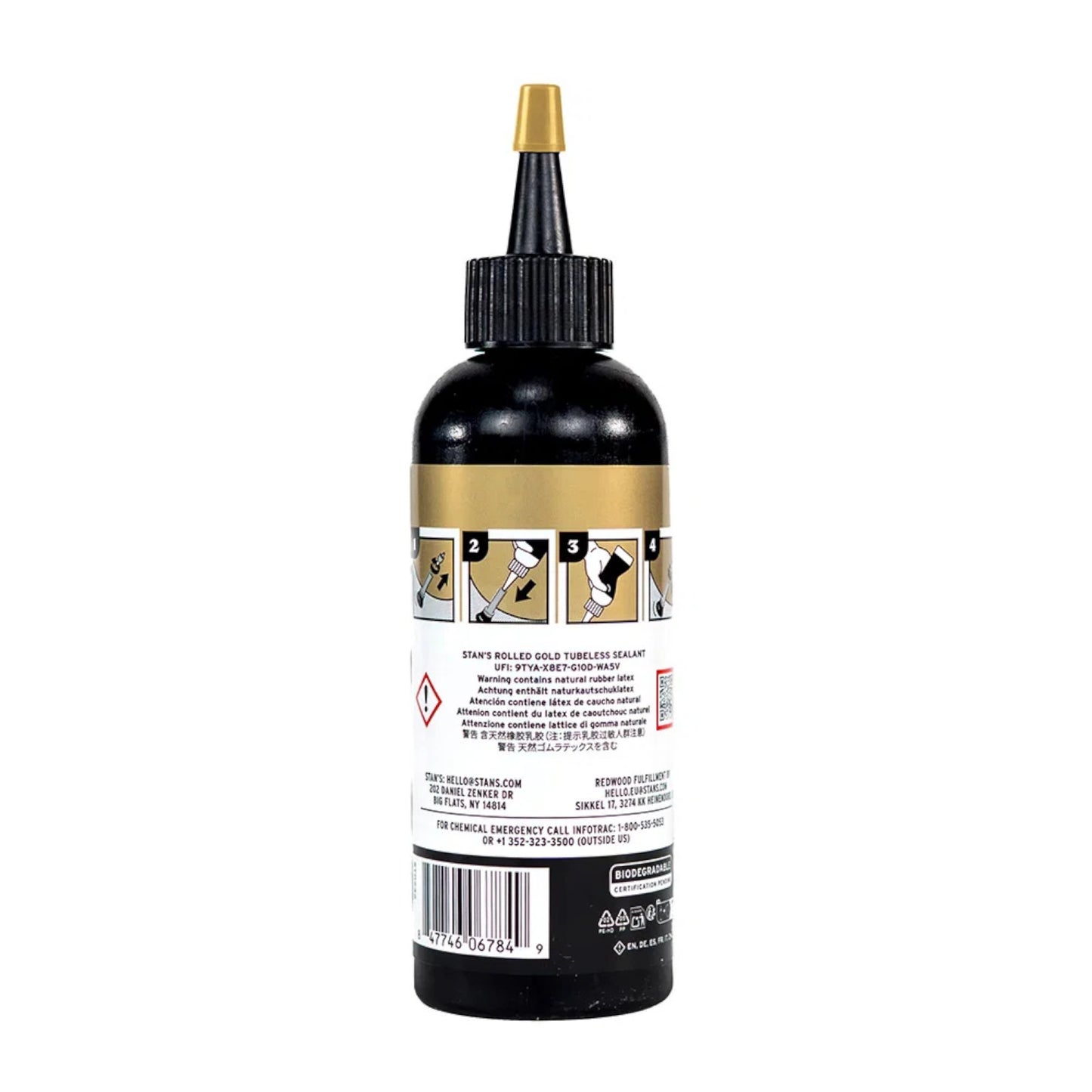 Stans NoTubes Rolled Gold 125ml Bike Tubeless Tyre Sealant Alternate 1