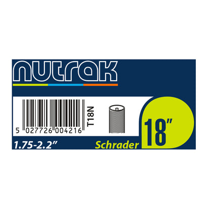 Nutrak 18x1.75-2.2" 18 Inch Schrader Valve Bike Inner Tube Schrader 18 x 1.75-2.2" (44/56-355)