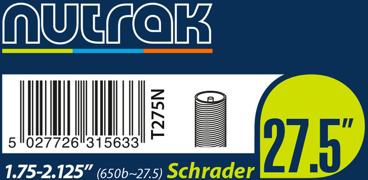Nutrak Butyl 650B / 27.5 x 1.75 - 2.125 27.5 Inch Schrader Valve Bike Inner Tube Alternate 1