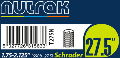 Nutrak Butyl 650B / 27.5 x 1.75 - 2.125 27.5 Inch Schrader Valve Bike Inner Tube Alternate 1