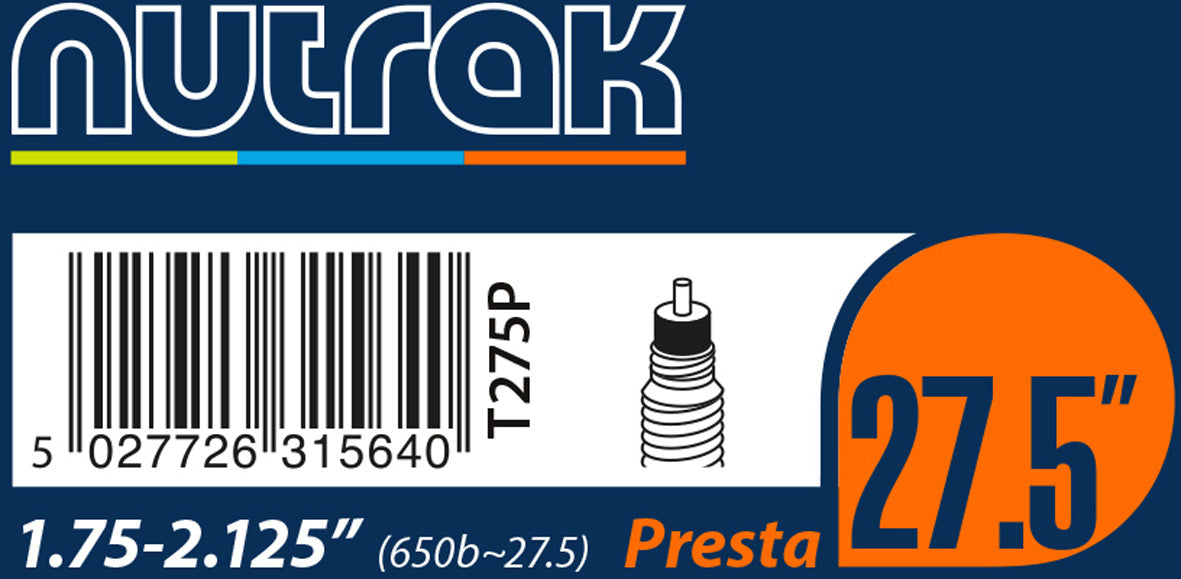 Nutrak Butyl 650B / 27.5 x 1.75 - 2.125 27.5 Inch Presta Valve Bike Inner Tube Alternate 1