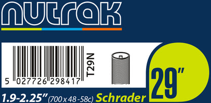 Nutrak Butyl Tube 29 x 1.9 - 2.25 29 Inch Schrader Valve Bike Inner Tube Alternate 1