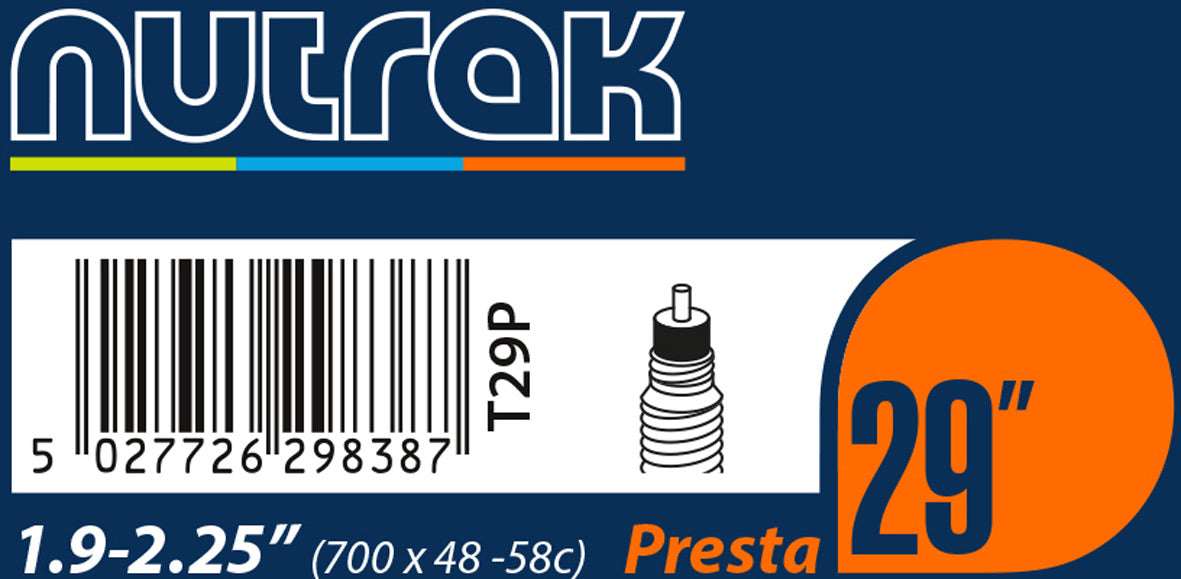 Nutrak Butyl Tube 29 x 1.9 - 2.2 29 Inch Presta Valve Bike Inner Tube Alternate 1