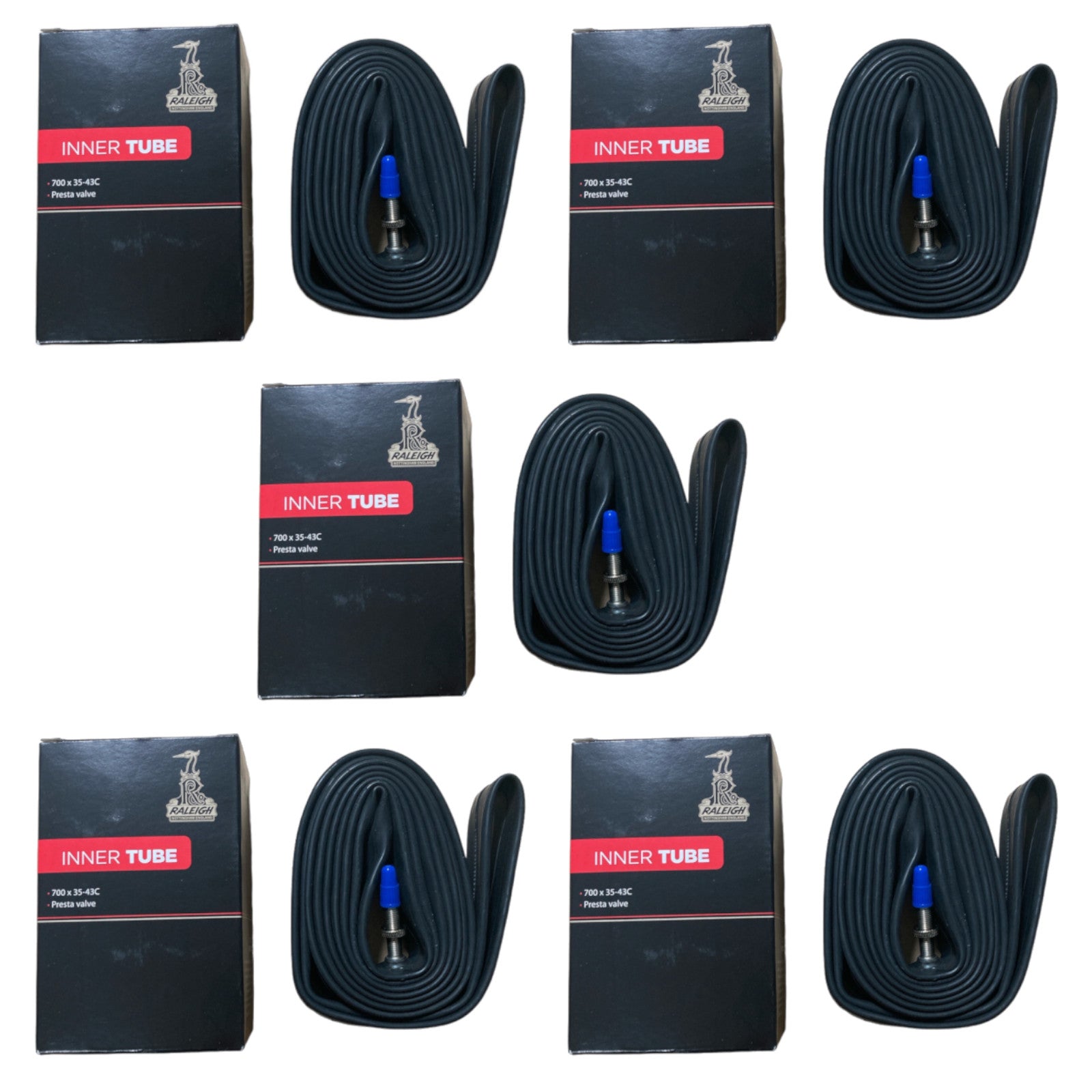 Raleigh 700x35-43c 700c Presta Valve Bike Inner Tube Pack of 5