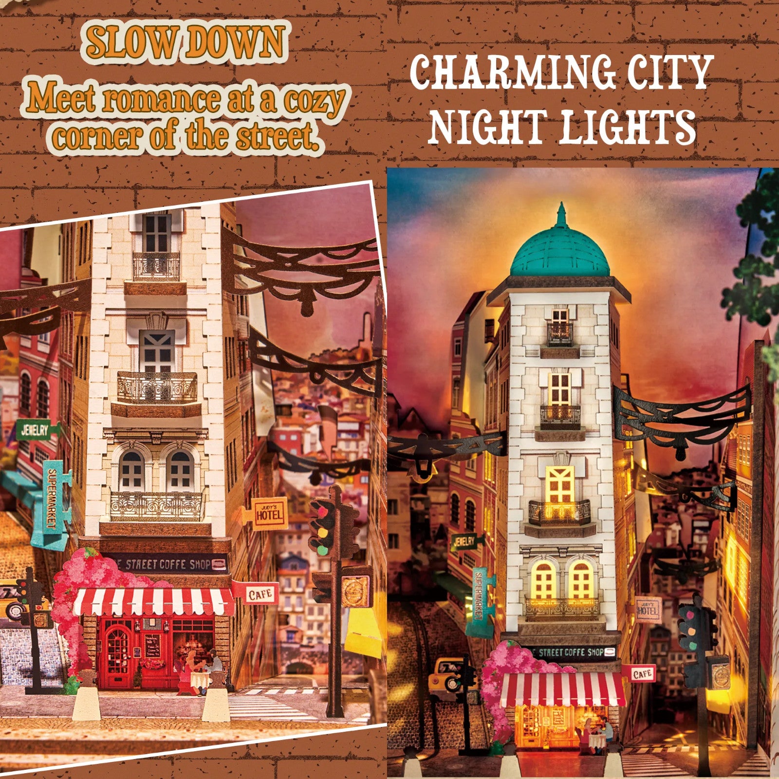 Rolife Street Scene DIY Book Nook Shelf Insert 3D Puzzle Alternate 12