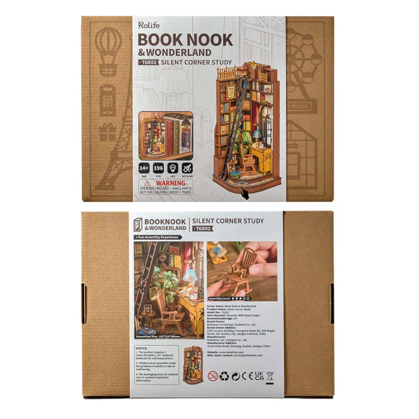 Rolife Silent Corner Study DIY Book Nook & Wonderland Shelf Insert Book End TGE02 3D Puzzle Alternate 2