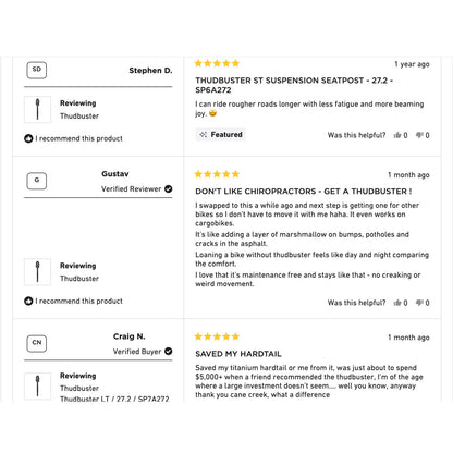 Cane Creek Thudbuster ST Suspension Seatpost 31.6 x 375mm