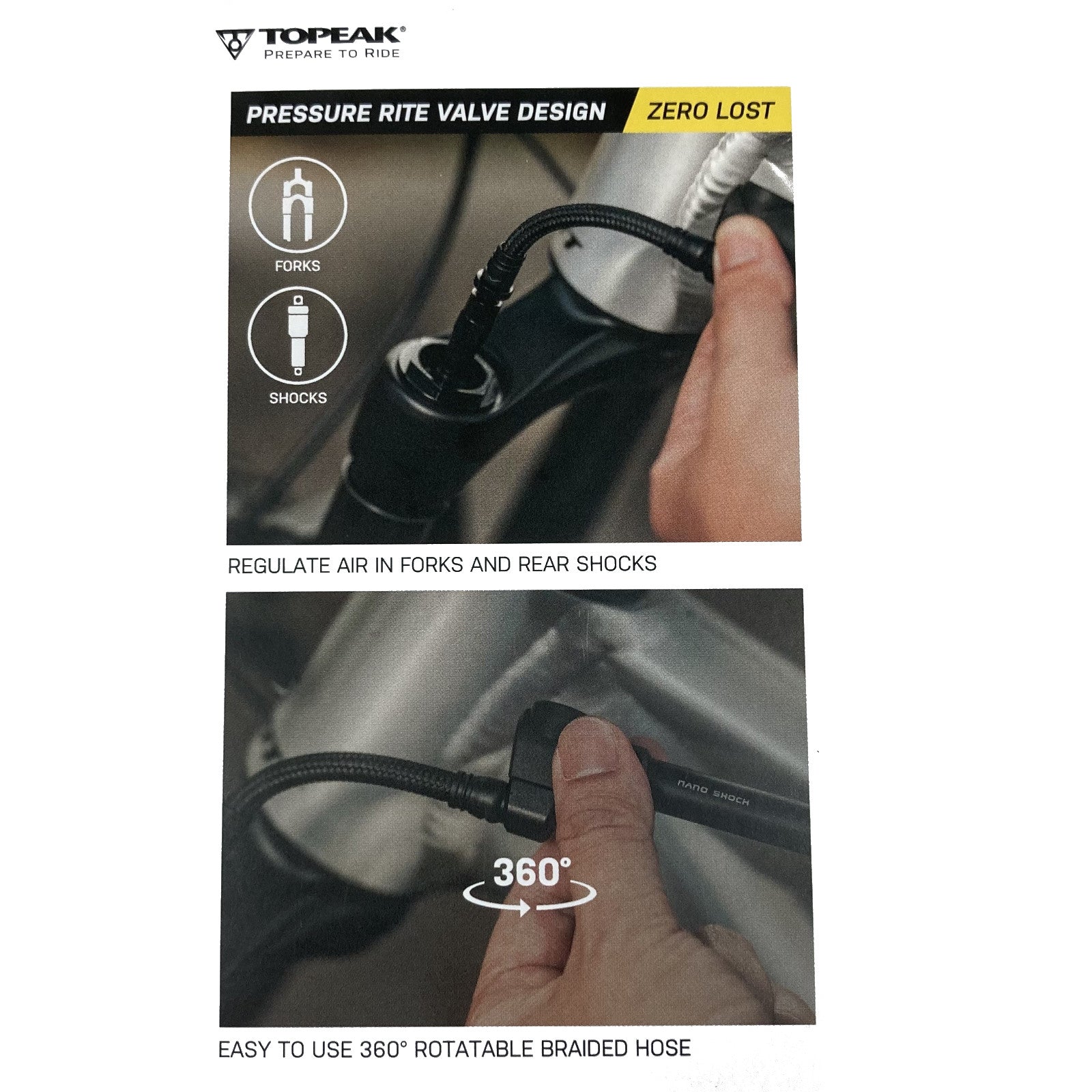 Topeak Nano Shock Bike Suspension Pump Black Alternate 5