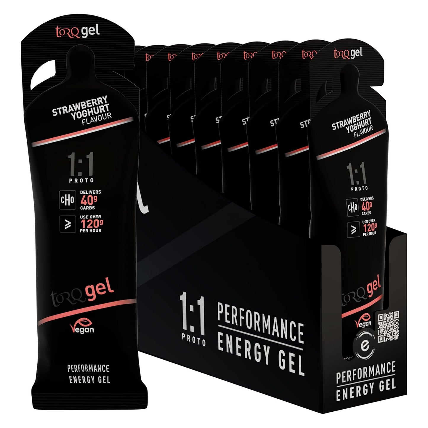 Torq 1:1 Proto Strawberry Yoghurt 12 Pack Sports Energy Gel