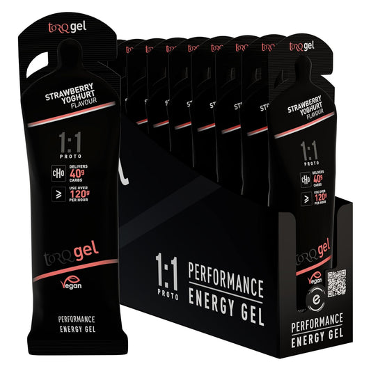 Torq 1:1 Proto Strawberry Yoghurt 12 Pack Sports Energy Gel