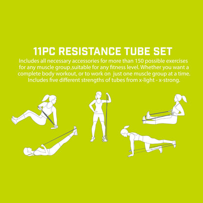 Urban Fitness 11 Piece Resistance Tube Set  Fitness Accessory Alternate 2