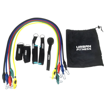 Urban Fitness 11 Piece Resistance Tube Set  Fitness Accessory