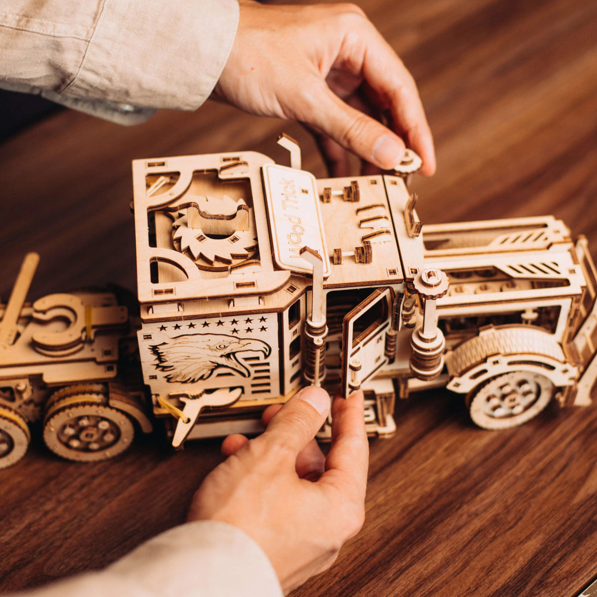 Wood Trick Big Rig American Truck 3D Puzzle WDTK007 Alternate 12
