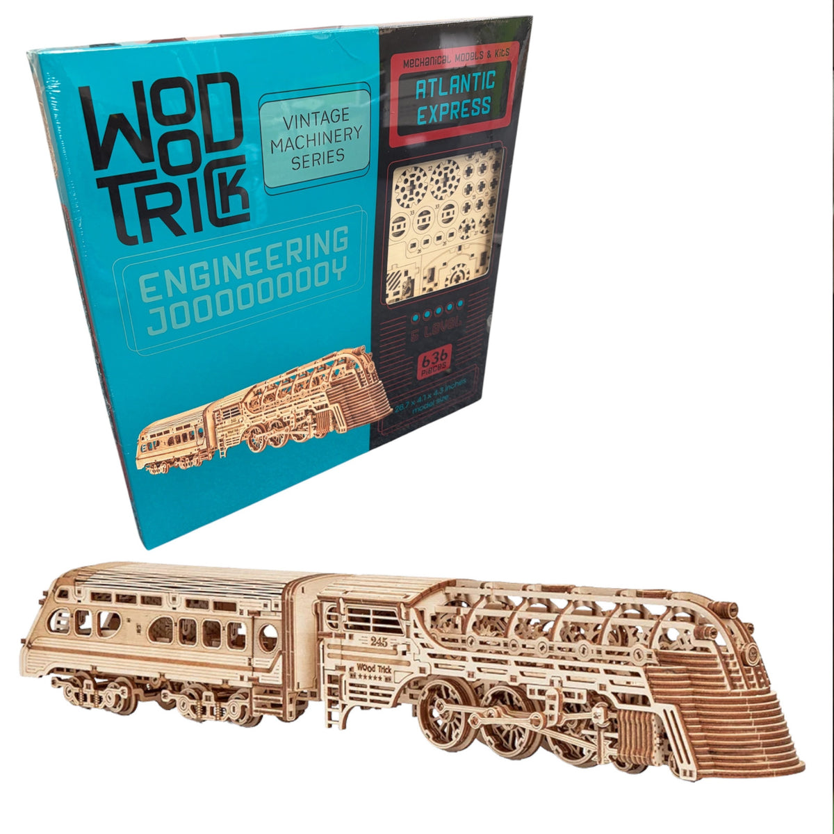 Wood Trick Atlantic Express Train Vintage Machinery Series 3D Puzzle WDTK029