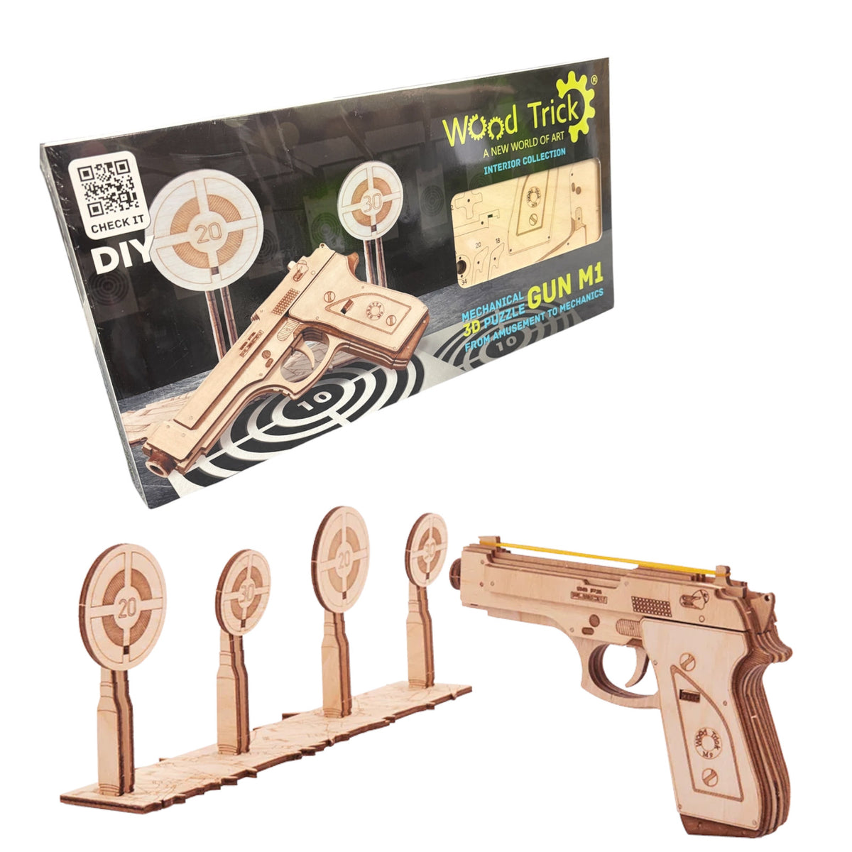 Wood Trick Gun M1 & Shooting Range 3D Puzzle WDTK059