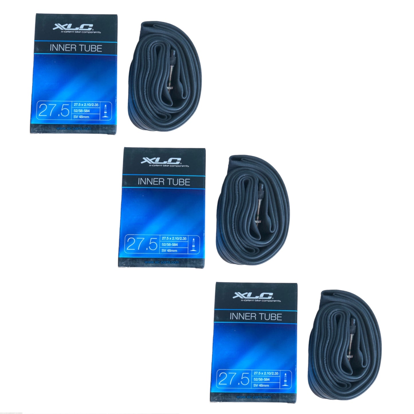 Chambre à air de vélo XLC PV 48 mm VT-S27 27,5 x 2,1-2,35" 27,5 pouces avec valve Presta