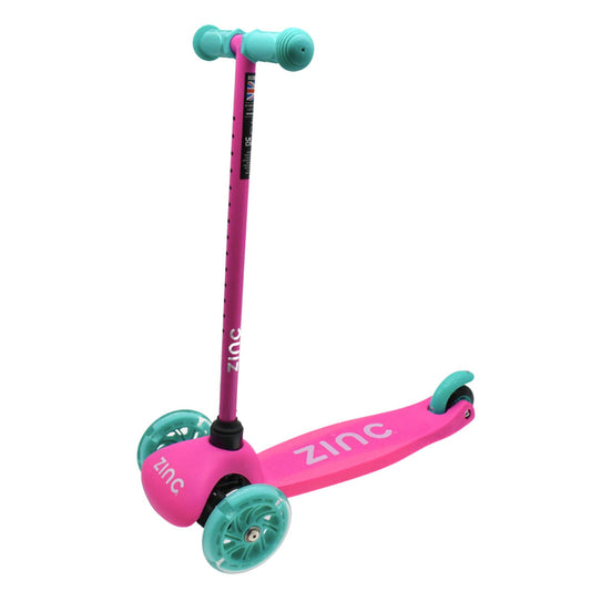 Zinc 3 Wheeled Sparkle Light Up Stunt Scooter Pink/Aqua