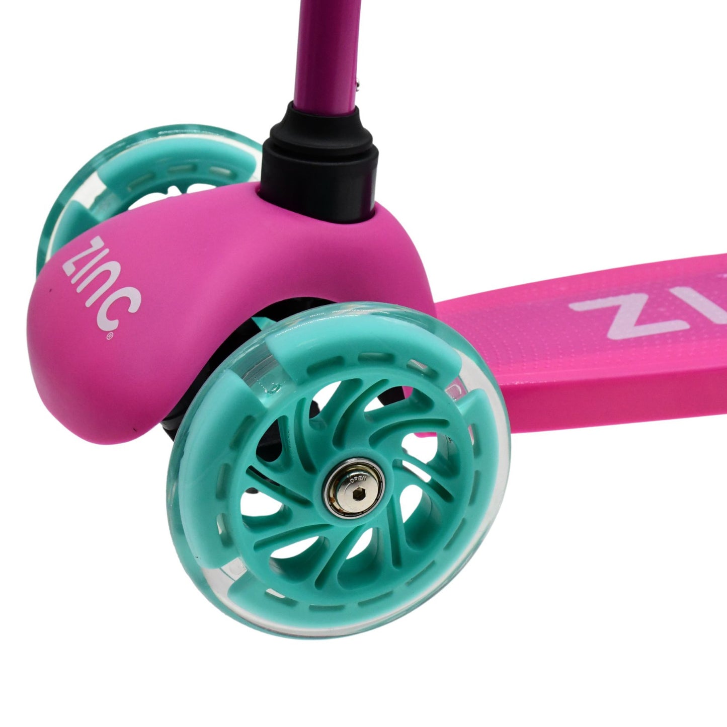 Zinc 3 Wheeled Sparkle Light Up Stunt Scooter Pink/Aqua Alternate 1