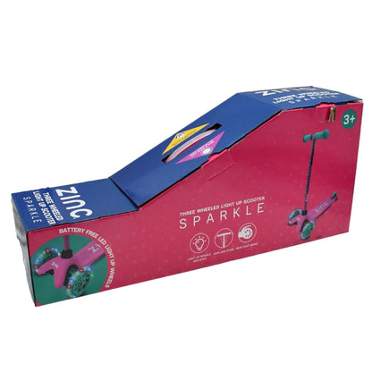 Zinc 3 Wheeled Sparkle Light Up Stunt Scooter Pink/Aqua Alternate 3