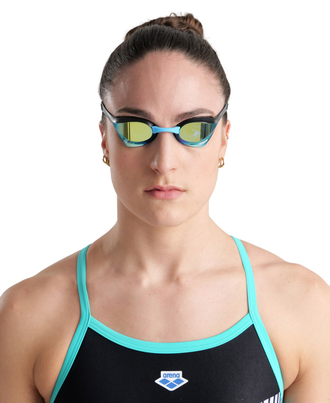 Arena Cobra Ultra Swipe Mirror Racing Unisex 2023 Men's Swimming Goggles Aqua/Black Alternate 2