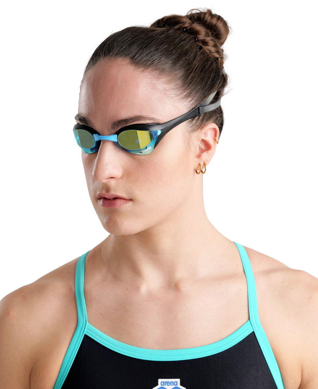 Arena Cobra Ultra Swipe Mirror Racing Unisex 2023 Men's Swimming Goggles Aqua/Black Alternate 1