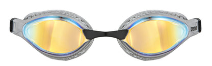 Arena Airspeed Mirror Racing Unisex 2023 Men's Swimming Goggles Yellow Copper/Silver Alternate 1