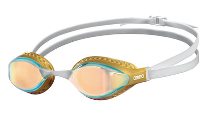 Arena Airspeed Mirror Racing Unisex 2023 Men's Swimming Goggles Yellow Copper/Gold/Multi Alternate 1