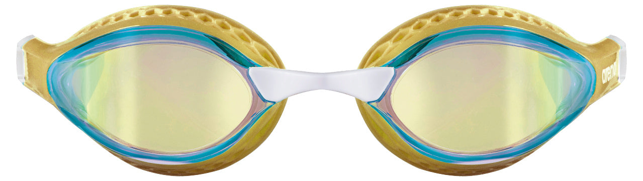 Arena Airspeed Mirror Racing Unisex 2023 Men's Swimming Goggles Yellow Copper/Gold/Multi