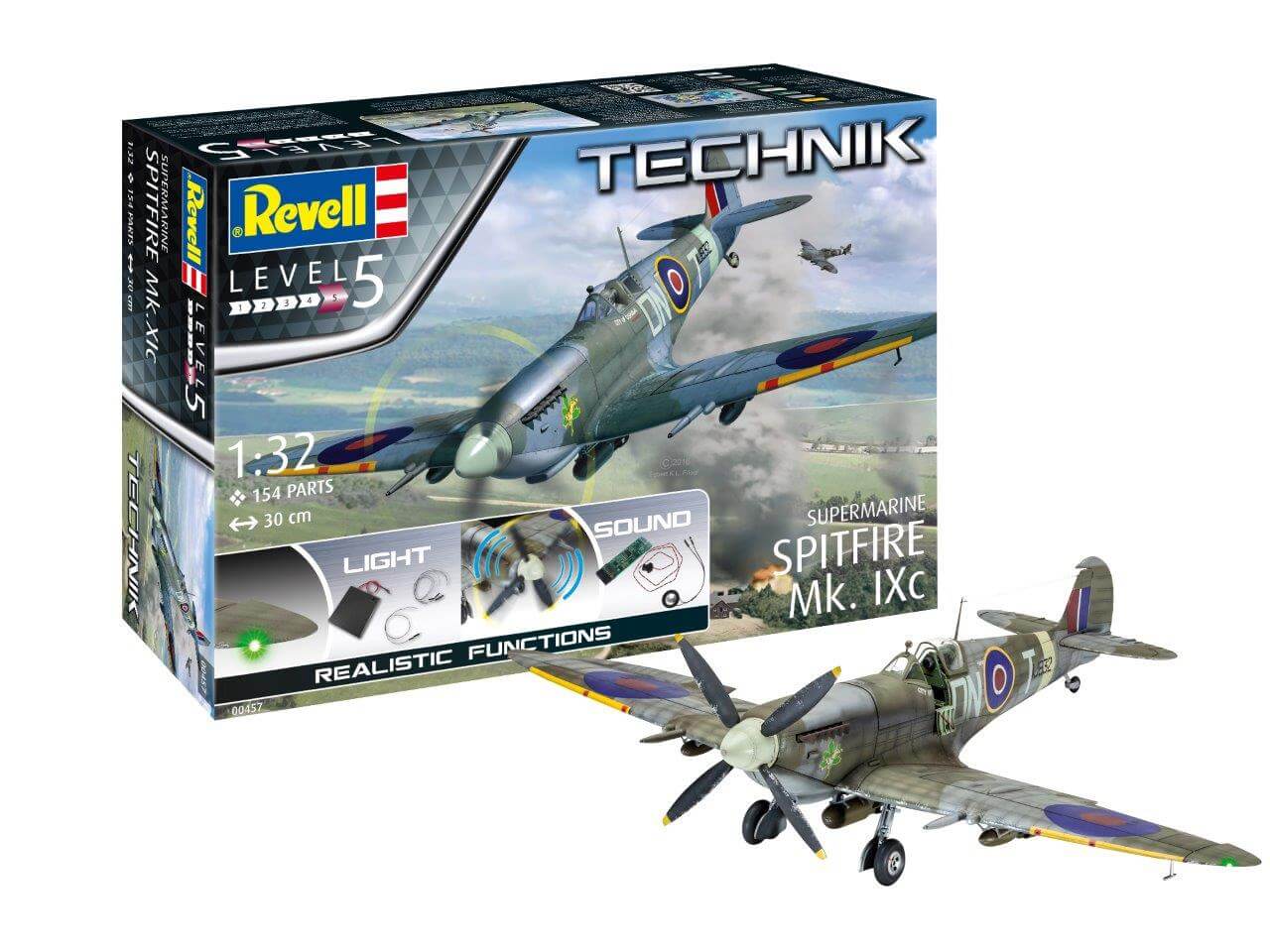 Revell 00457 Supermarine Spitfire MK.Ixc Tecknik 1:32 Plane Model Kit
