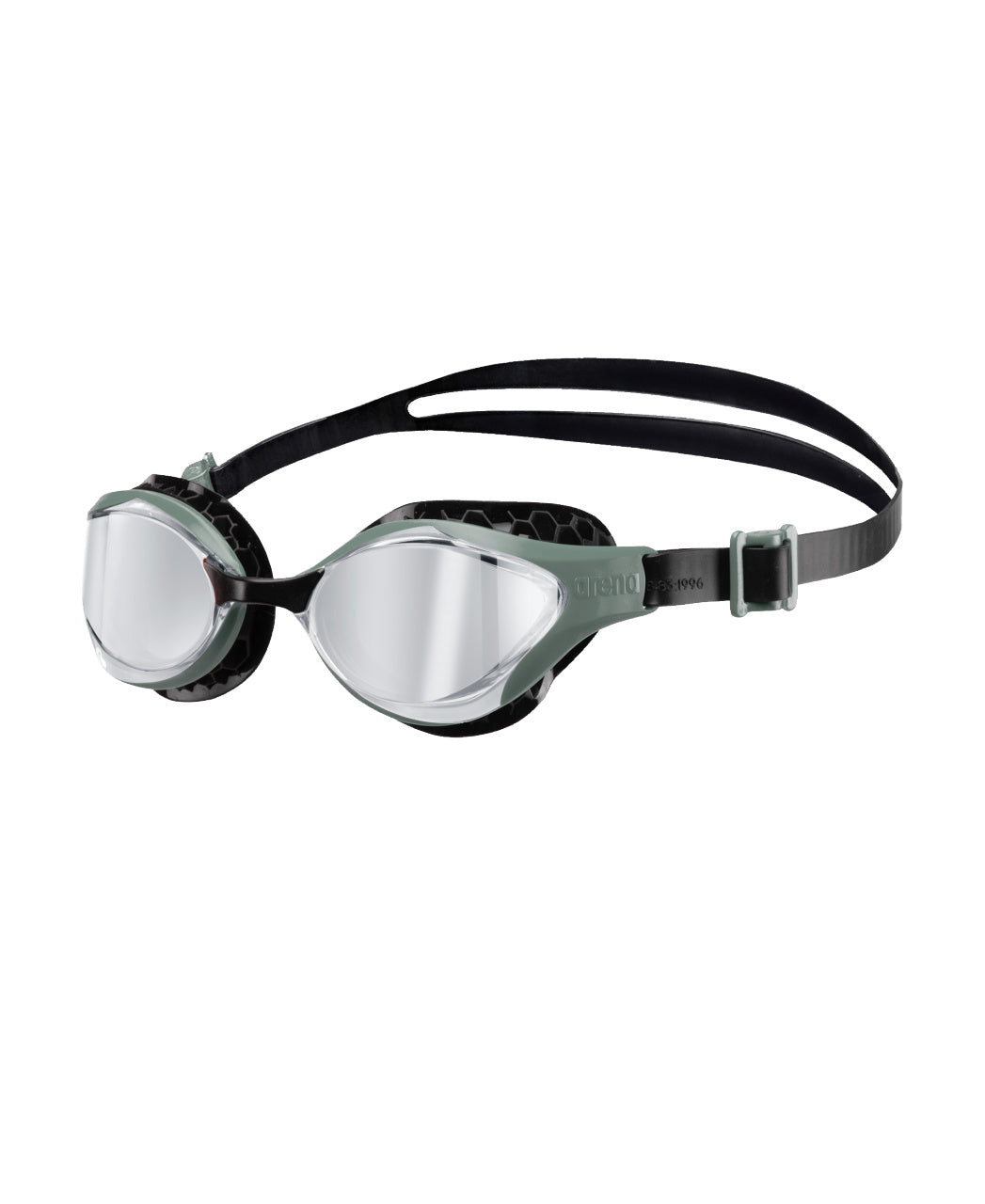 Arena Air Bold Swipe Mirror Unisex Men's Swimming Goggles Silver/Dark Olive Alternate 1
