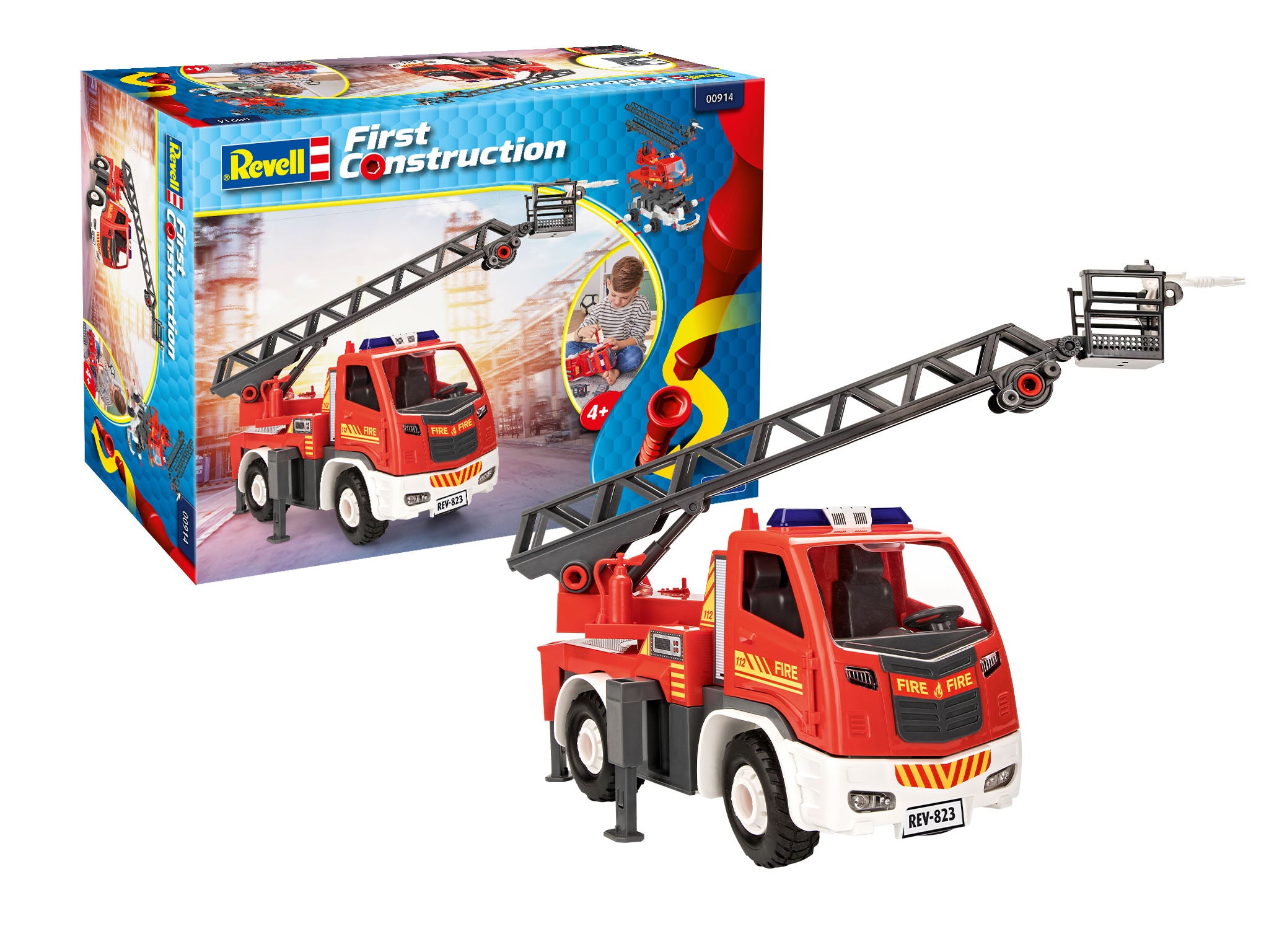 Truck Model Kit Revell Turntable Ladder Fire Truck 1:20
