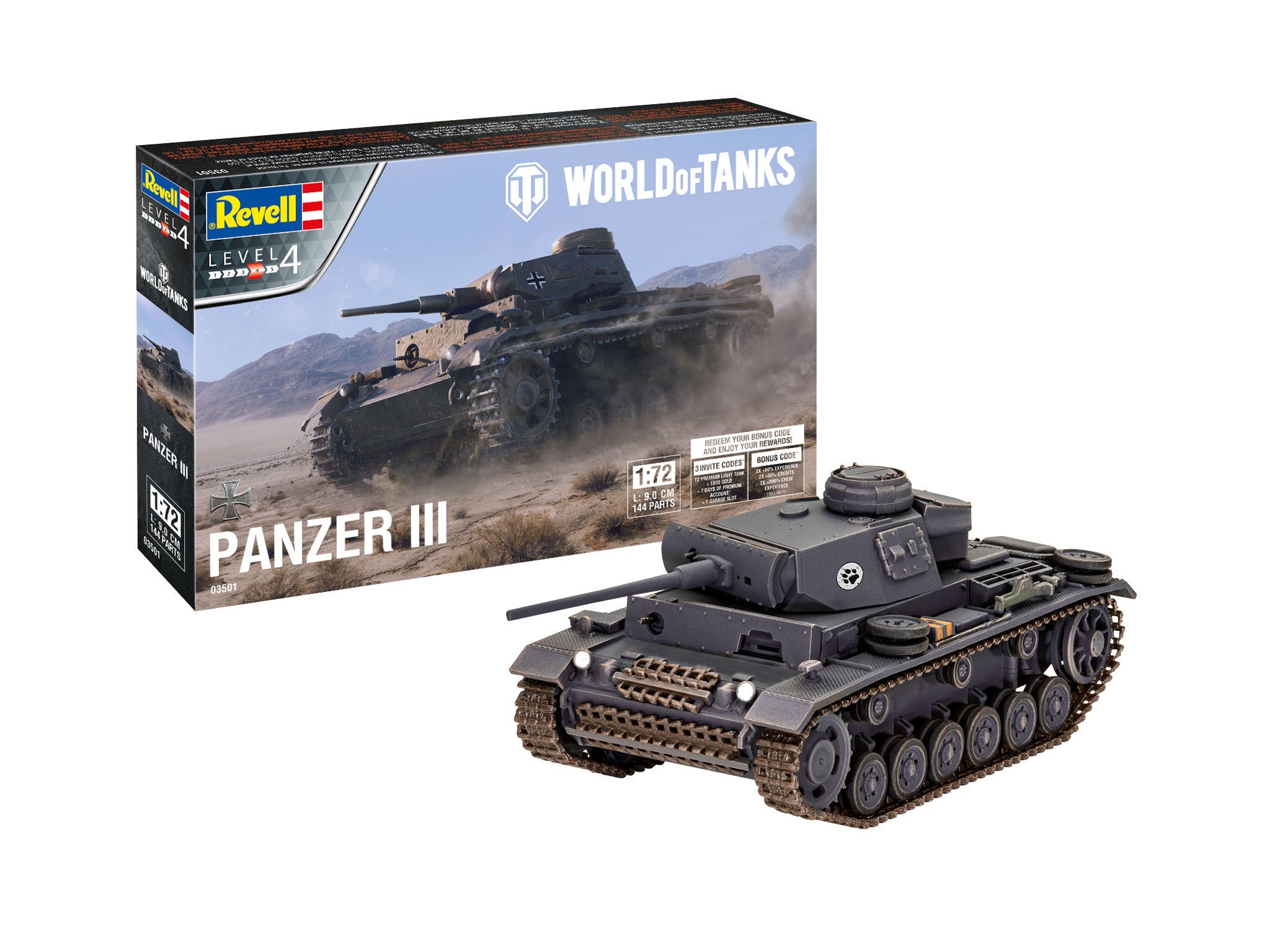 Tank Model Kit Revell PzKpfw III Ausf. L World of Tanks 1:72