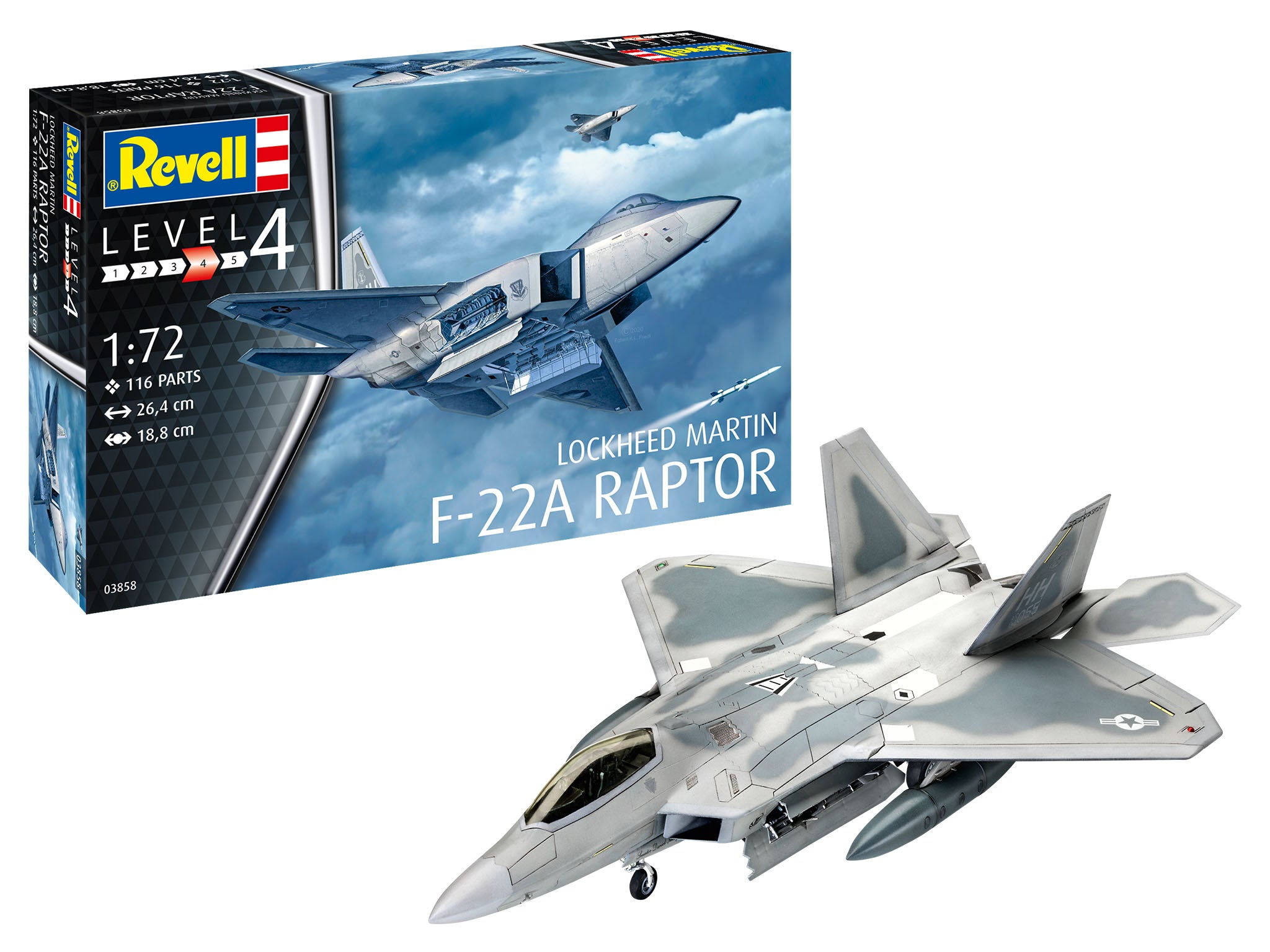 Revell Lockheed Martin F-22A Raptor 1:72 Plane Model Building Kit