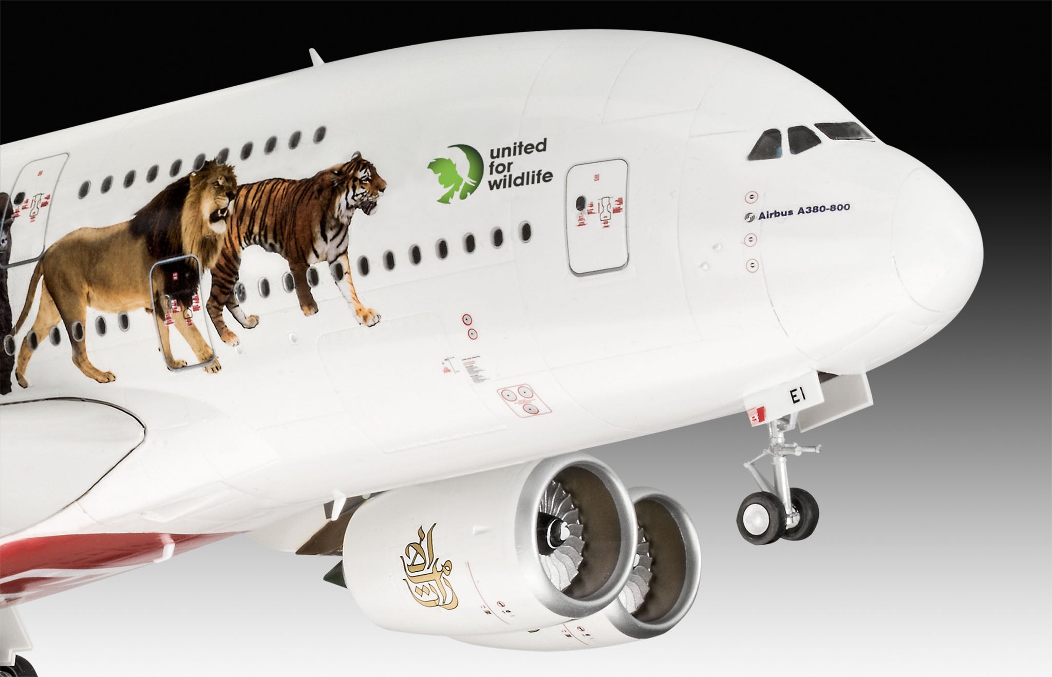 Plane Model Kit Revell Airbus A380-800 Emirates United for Wildlife 1:144 Alternate 1